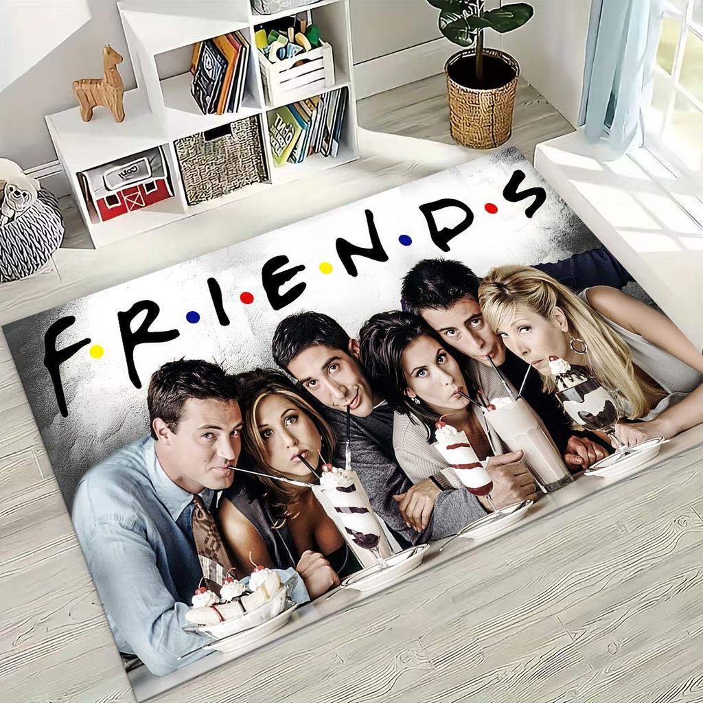 Klassisches Friends Central Perk Schild TV-Teppich für Schlafzimmer Wohnzimmer Sofa Zuhause Fußabtreter Dekor, Große rutschfeste Spielmatte für Kinder