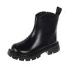 Girls Ankle Boots Side Zipper Children Fashion Leather Boots Non-slip Kids Black Short Boots Anti-Slippery 2024 Winter New