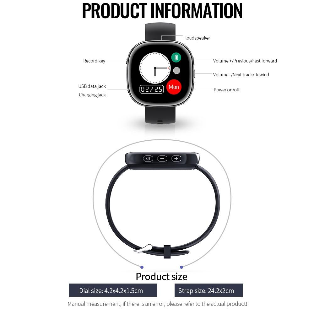 NOU Bluetooth 5.0 MP4 cu înregistrare cu o singură tastă Ieșire dictafon Înregistrare voce E-book Mp3 Music Player 8GB/16GB/32GB player video MP4