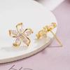Fashionable Five-petal Flower Earrings Simple Temperament Small and Exquisite Earrings Light Luxury Elegant and Gentle Fairy Earrings