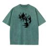 Funny Forest Face Youth Washed TShirt Classic Father Day Short Sleeve ONeck Pure Cotton Tees Hip hop Washed TShirt