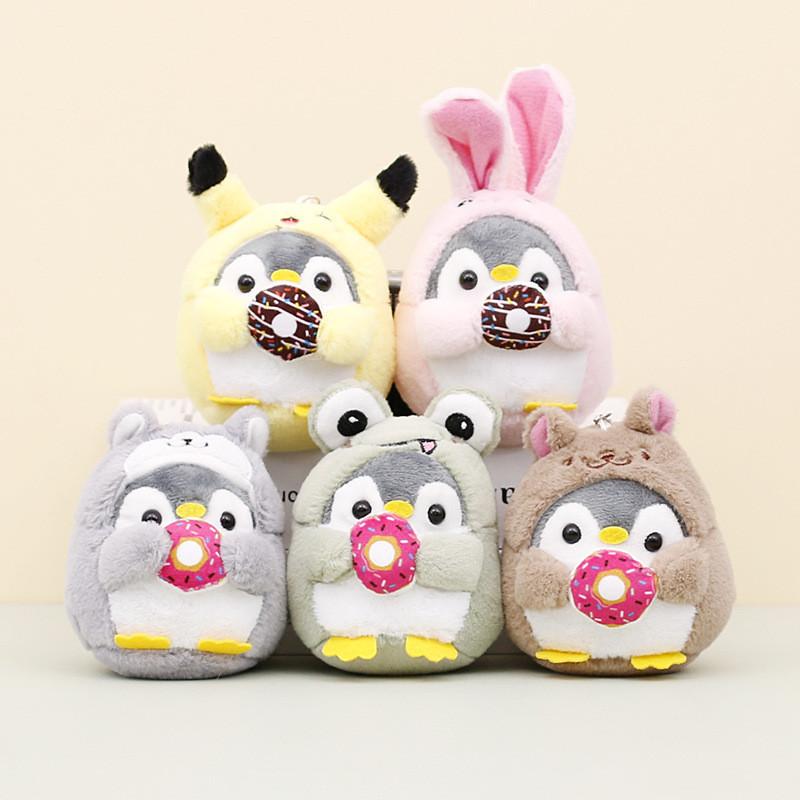 Adorable Transforming Penguin Plush Keychain With Short Plush Material And Cute Cartoon Look