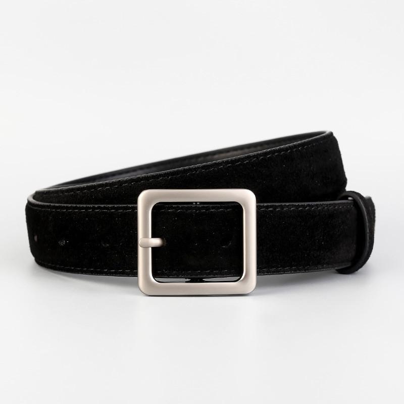 Womens Leather Waist Belt 28cm Wide With Alloy Pin Buckle For Fashion And Daily Use Black