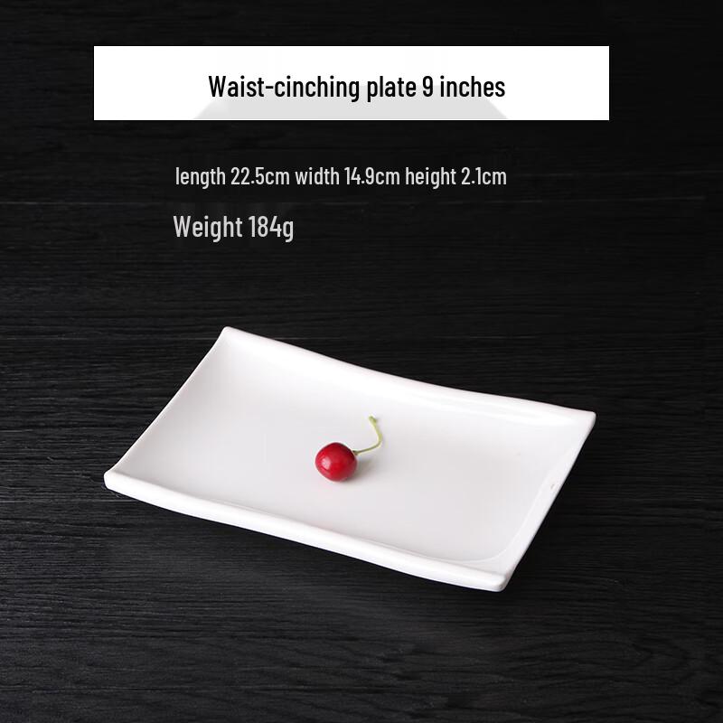 Qianxing A8 9-inch White Melamine Waisted Plates (10-pack)