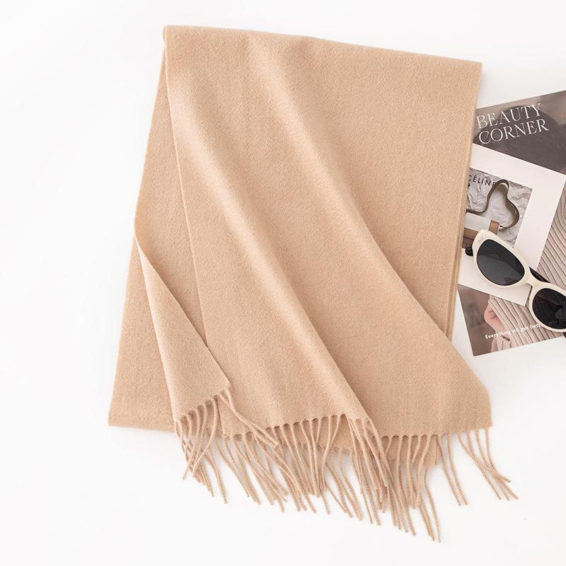 Wool Cashmere Scarf Women's Atmosphere Solid Color New Winter Warm and Versatile Men's Student Scarf