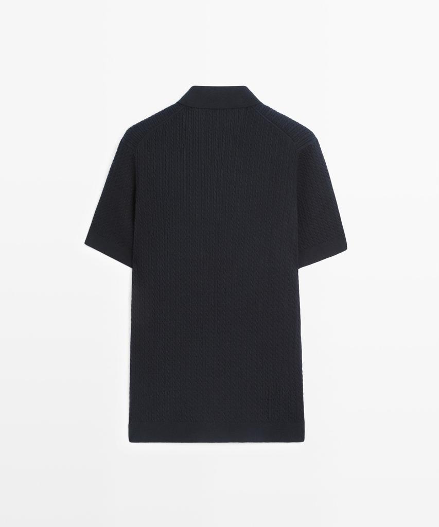Masimodutti 100% Cotton Cable Knit Polo Sweater