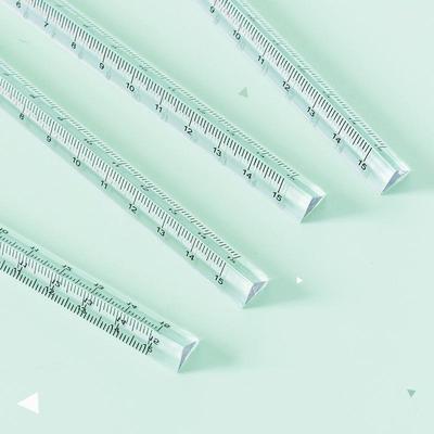 15cm Acrylic Three Edges Straight Ruler Transparent Clear Scale for Drawing Measure Tools
