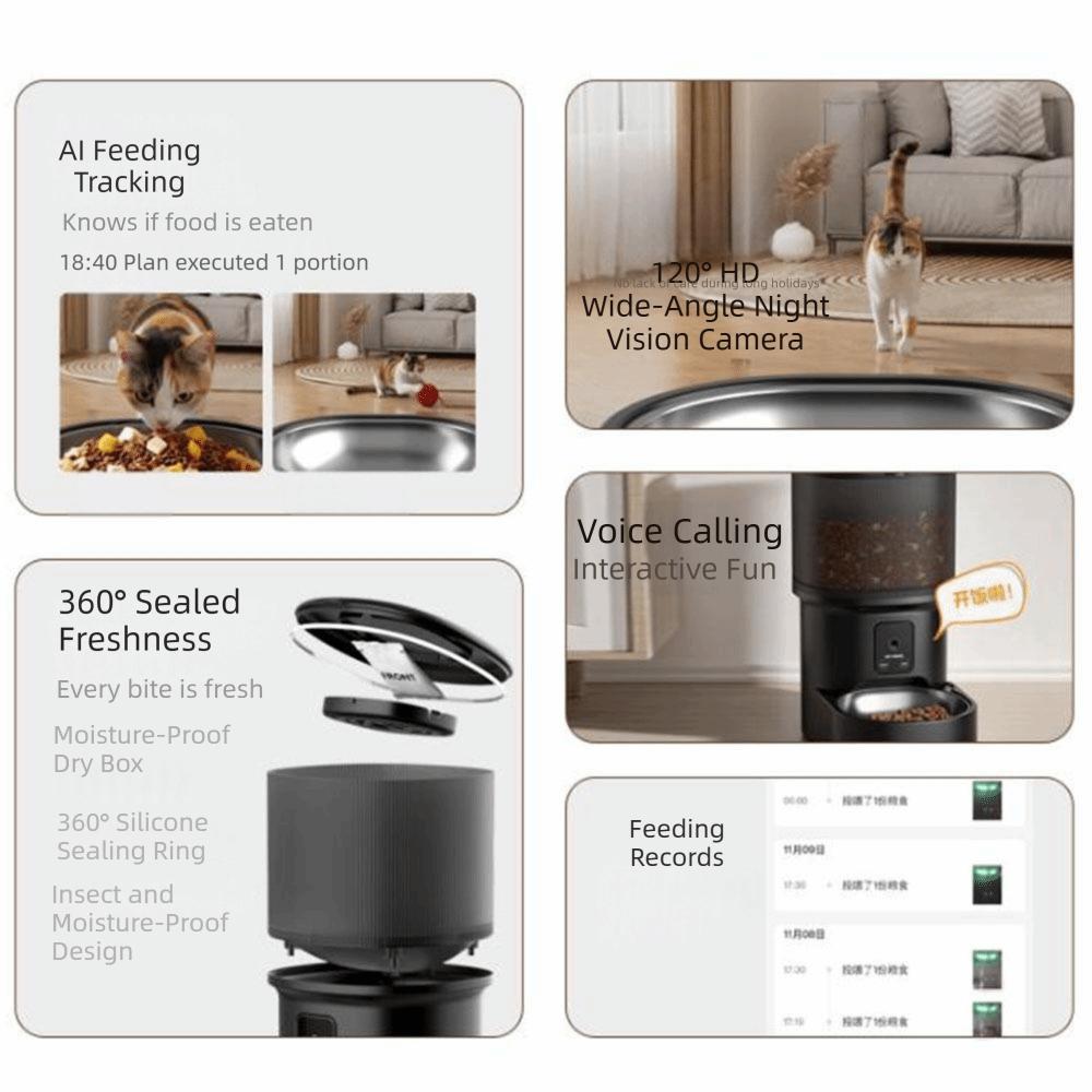 Timed Feeding Automatic Pet Feeder Voice Control Pet Intelligent Feeder Smart Pet Feeder  Small Dog