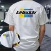 2026 Summer Vintage Oversized Tshirt For Adults Jdm Racing Color Block Double Sided Theme Art Loose Short Sleeve Street Tee