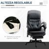 Faux Leather Massage Office Chair with USB Port. 64x69x107-115cm. Black