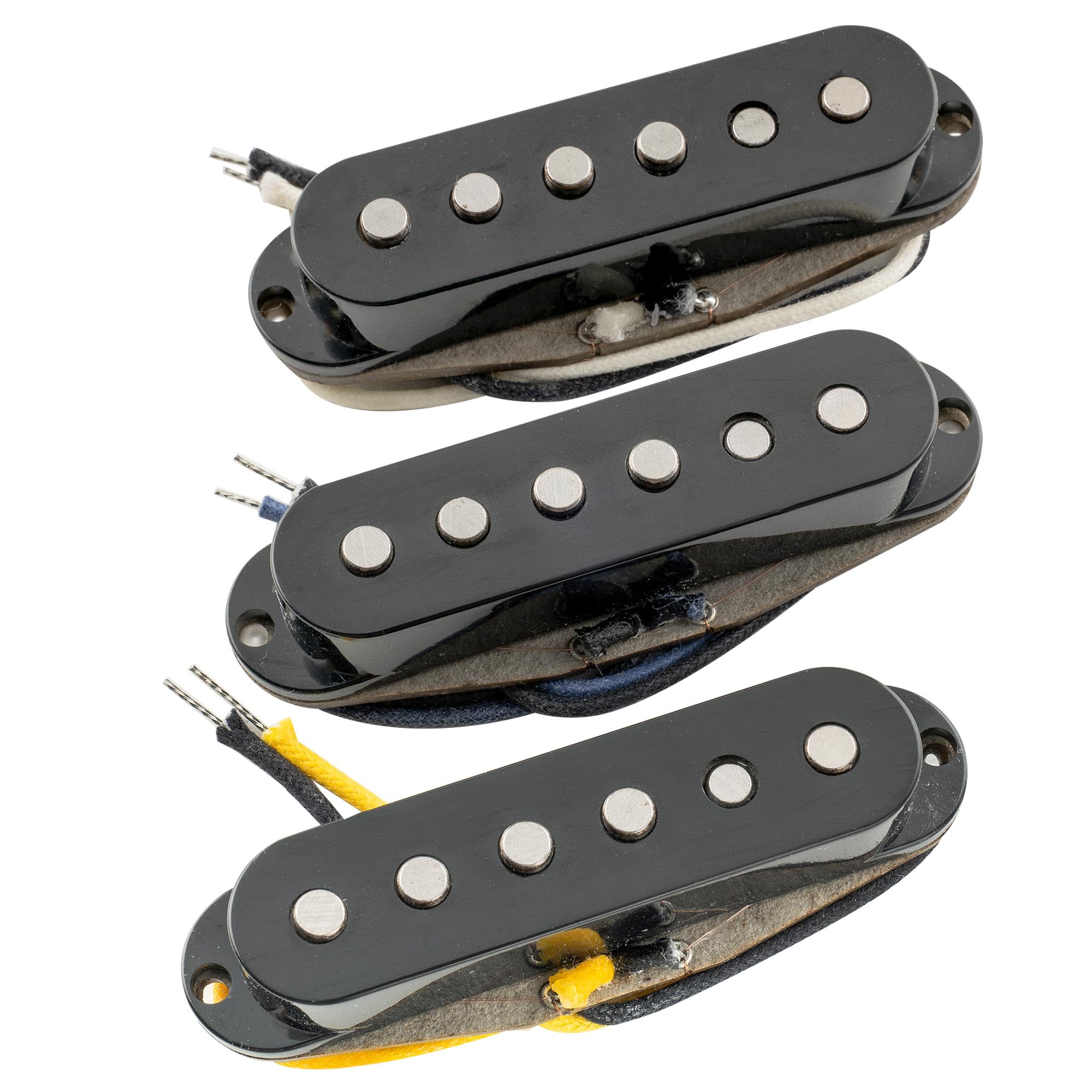

Musiclily Pro ST-60S Staggered Alnico 5 Stratocaster Single Pickup Set (Neck/Middle/Bridge) for Strat Electric Guitars, Black (Set of 3)