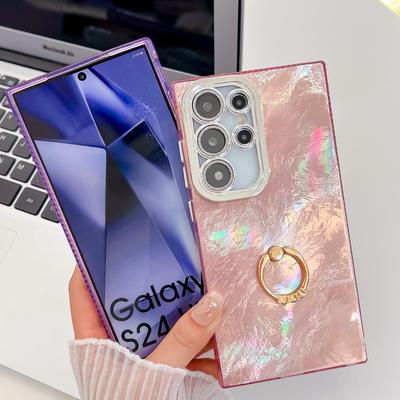Lens Filmi Flaş Tozu Samsung S25 Ultra Cep Telefon Kılıfı Kalay Folyo Desenli A16 Kırışık A36 Halka Tutucu 54 Uygun
