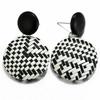 Wood Earrings Jewelry Bamboo Dangle Geometric Rattan Circle Women 2024 Fashion