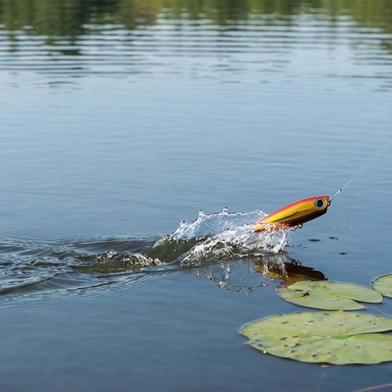 5 Pezzi Piccoli Popper Esca da Pesca con Amo Triplo Esche Accessori da Pesca