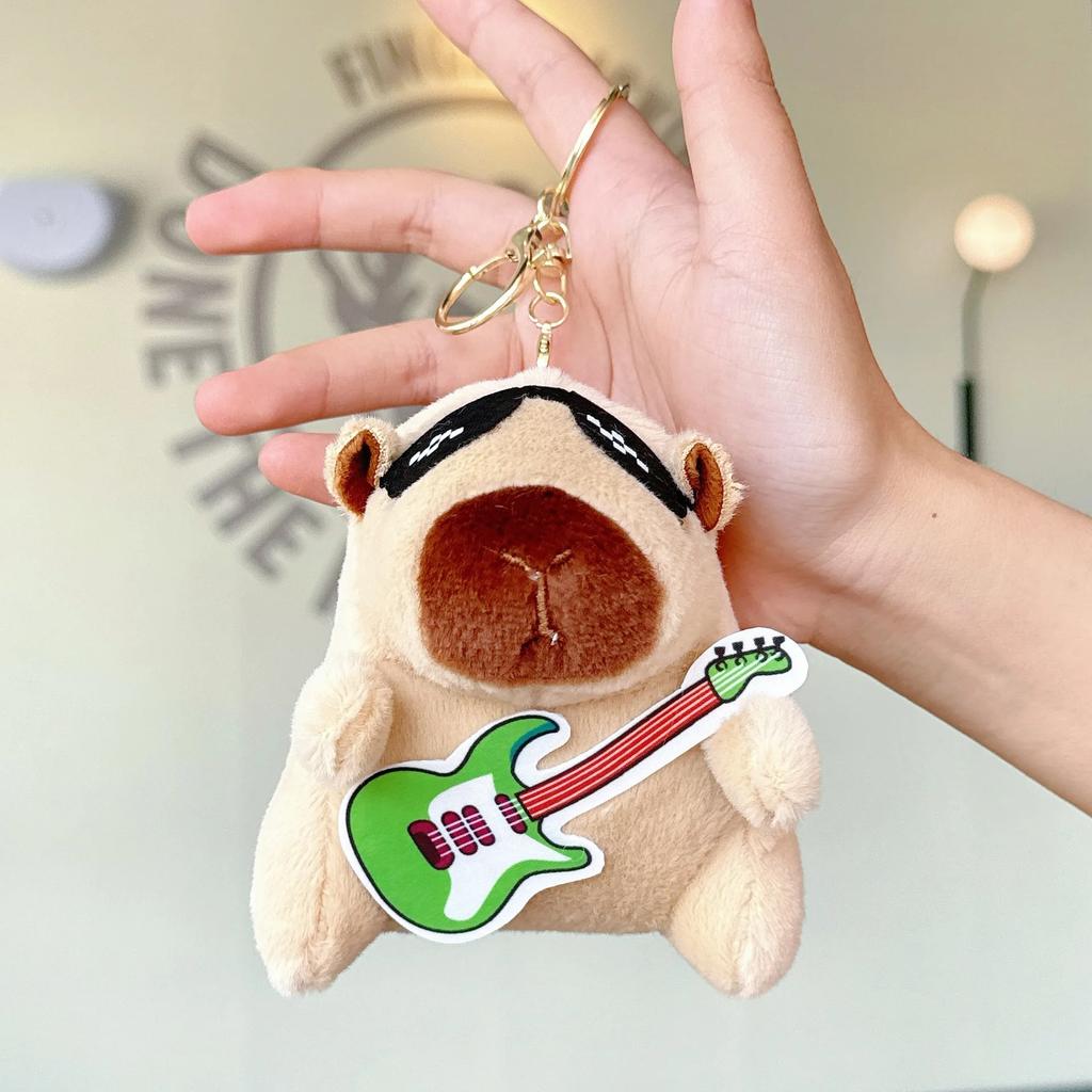 12cm Kawaii Capybara Pluche Speelgoed Schattige Capybara Tas Hanger Sleutelhanger Kinderrugzak Decoratie Verjaardag Kerstcadeaus Pluizig Poppetje Speelgoed