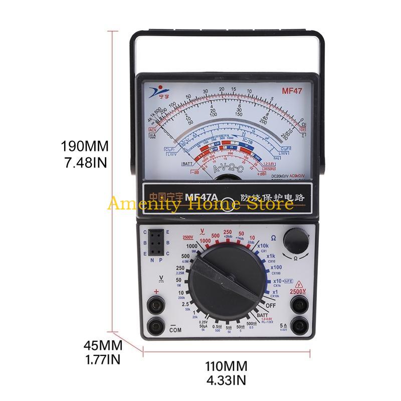 F26C High Accuracy Analog Amperemeter  Ammeter Monitor Volt Pointer Type Mechanical Current Pointer Instrument DC Panel Meter