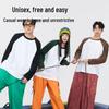 MINISO Men's American Retro Heavyweight Cotton Raglan Long-Sleeve T-Shirt