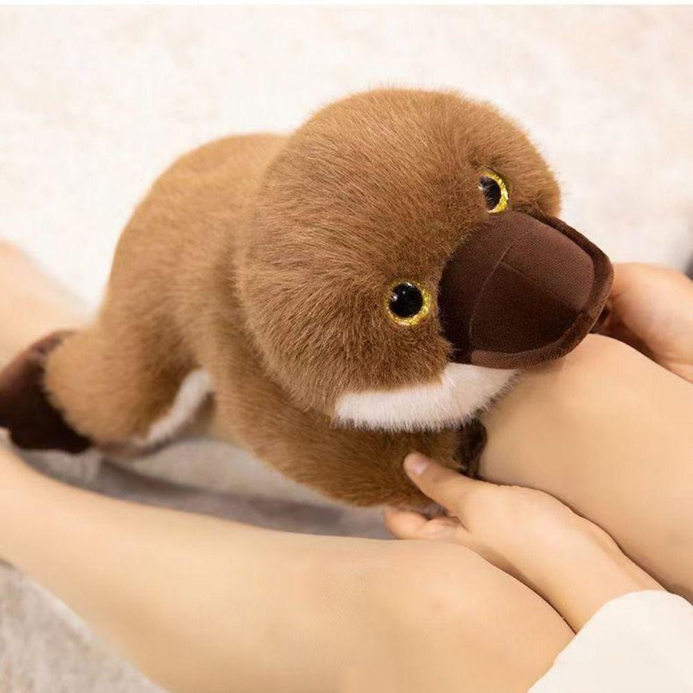 Super Soft Simulation Platypus Toy Brown Color Stuffed Animal Doll Platypus Plush Pillow  Kids Gift