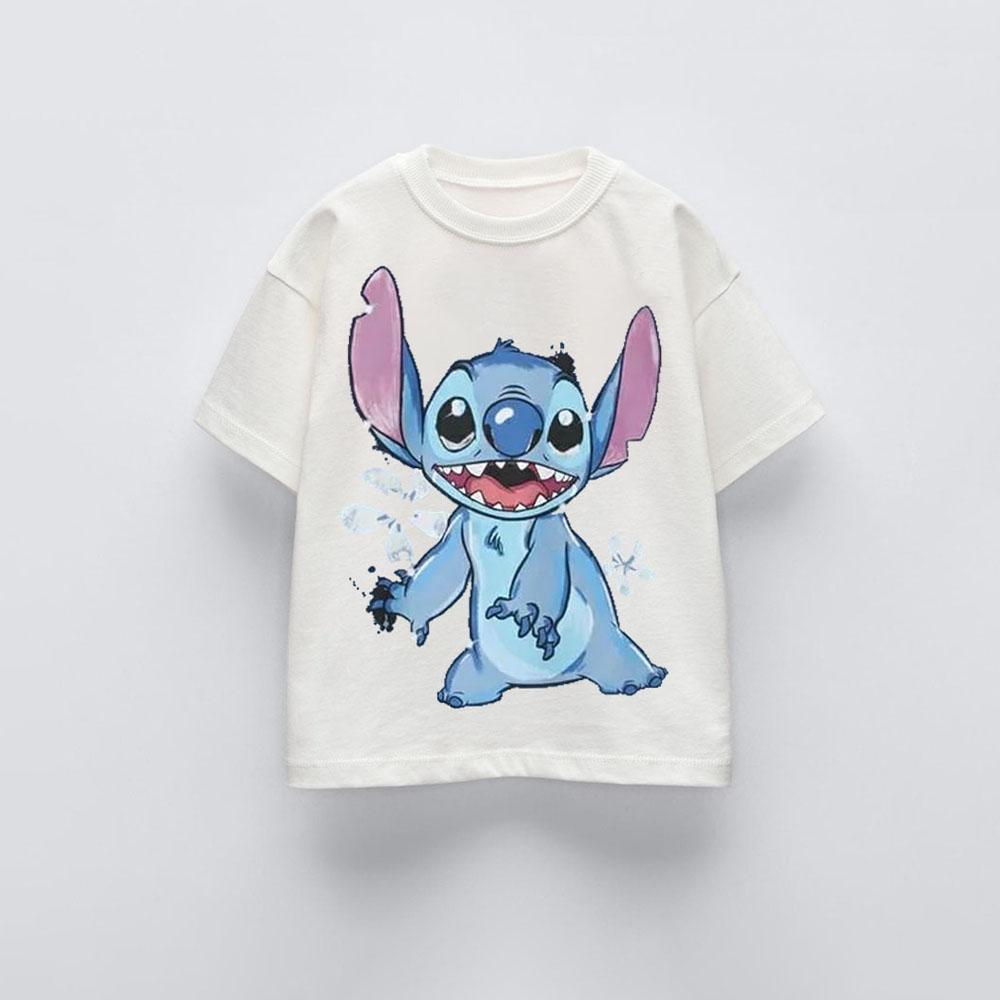 Cotton Kids Boy T-shirt Cartoon Printed Short Sleeve Tees Casual Loose Round Neck Tops for Baby