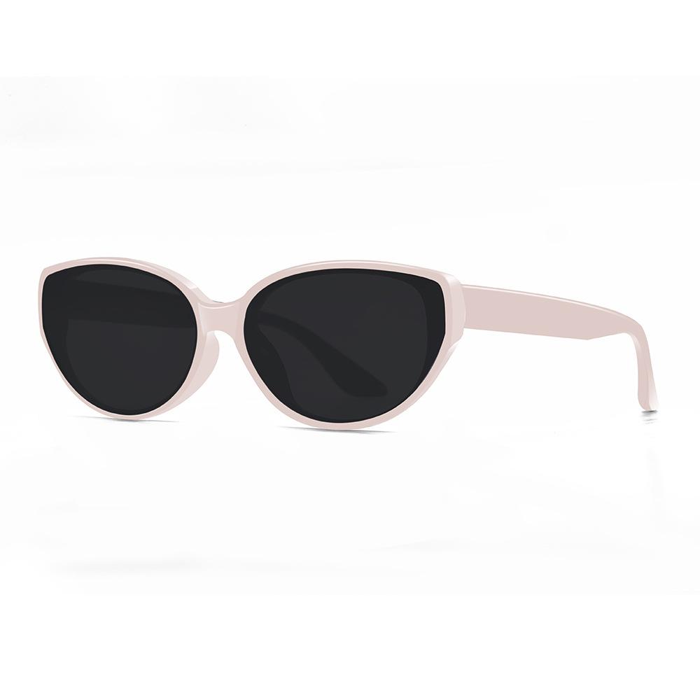 Cat-eye Sunglasses Ladies Face Small High-grade Sun Protection UV Square White Frame Sunglasses