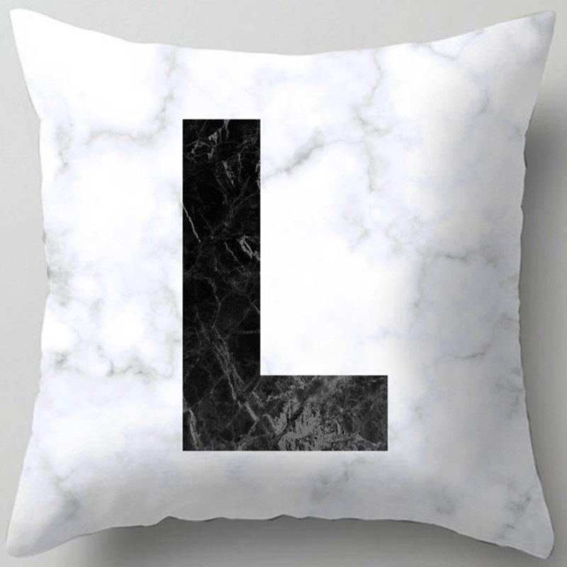 Marble Letter Print Pillowcase Decorative Pillow Sofa Cushion Cover Home Decor Pillowcase