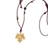 Tiger's eye stone gold maple leaf beaded necklace women's retro ethnic style long sweater chain neck accessories