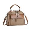 New High Appearance Level Canvas Texture Fashion Trend Handbag Senior Sense Splicing Shoulder Bag Large Capacity Tide
