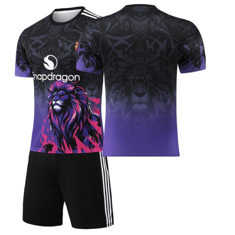

Red Devils Special Edition Purple Jersey Ghana Jomenu Cunha Soccer Uniform Kids Adult Set 16#