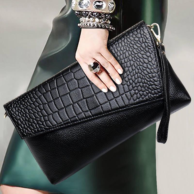 Fashion Crocodile Women Shoulder Bag Vintage PU Leather Small Clutches