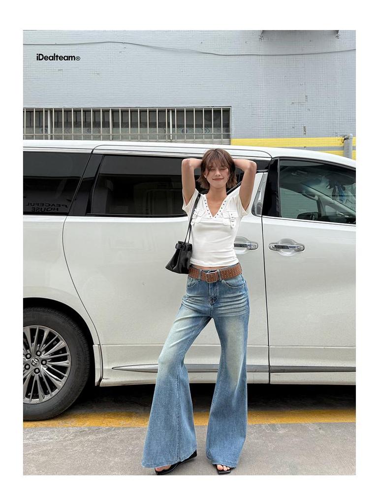 Retro Korean Micro Flare High Waist Slimming Jeans for Women - 2026 Spring Collection
