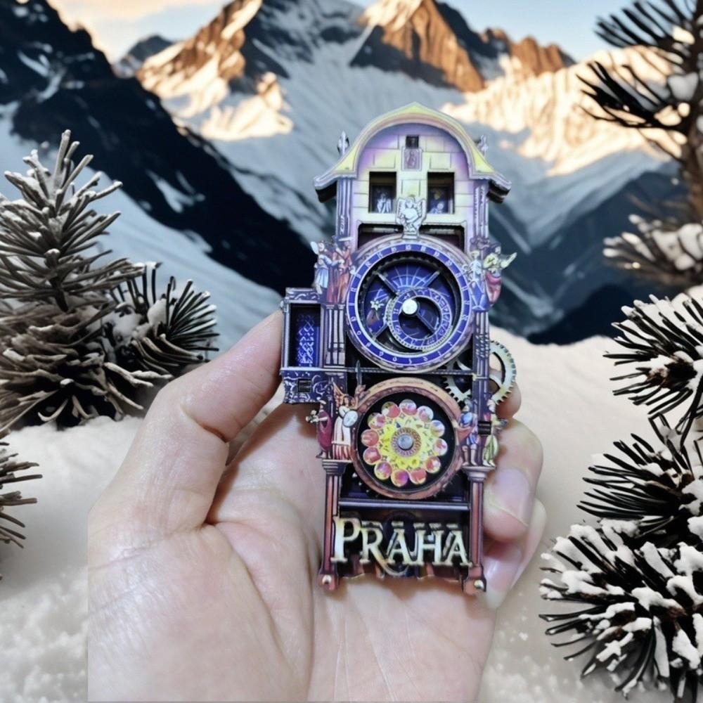 Wooden Prague Square Fridge Magnets Unique Design Refrigerator Magnets  Home Decor