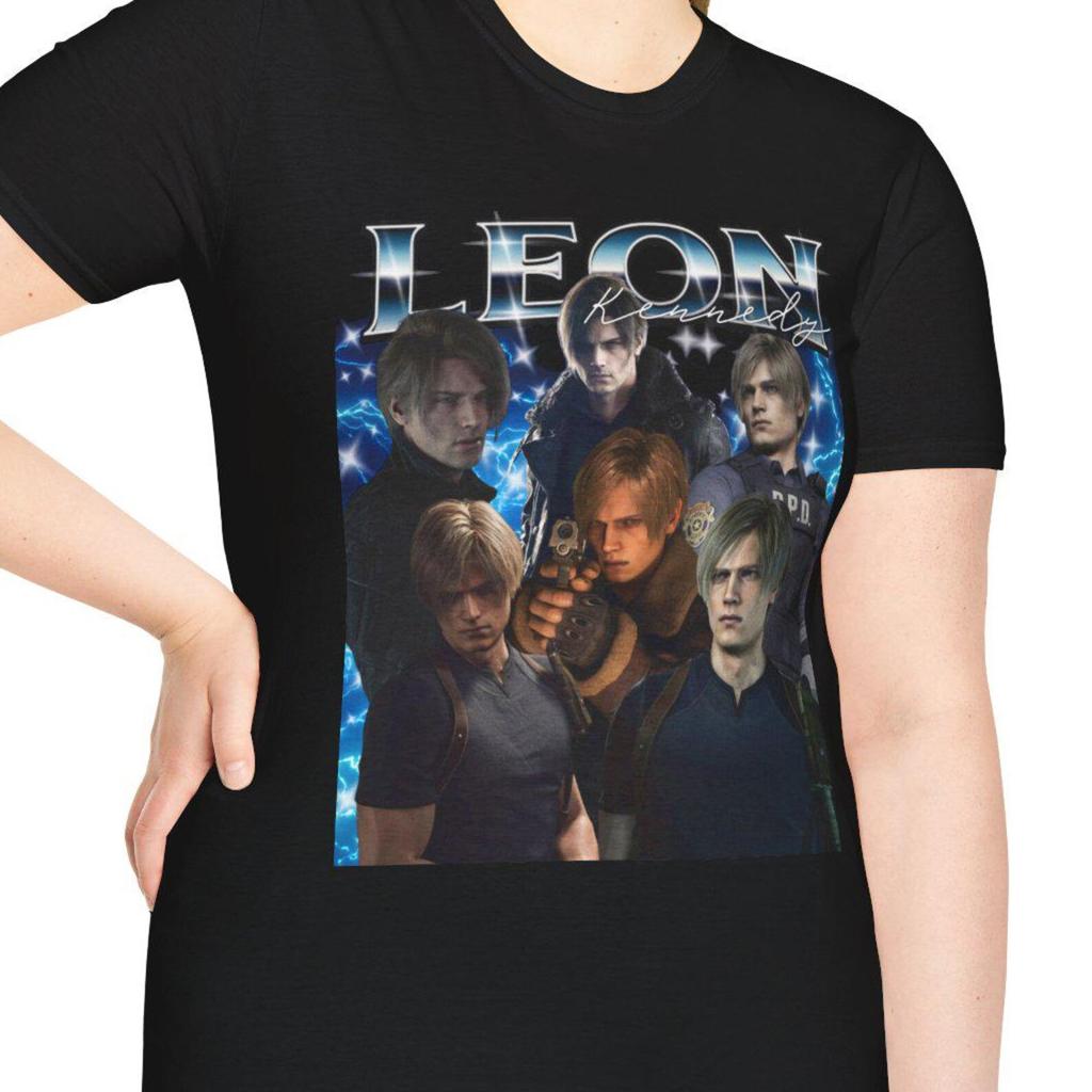 Unisex Resident Evil Leon S. Kennedy Gaming T-Shirt and kids T-Shirt, Videogame Bootleg Design