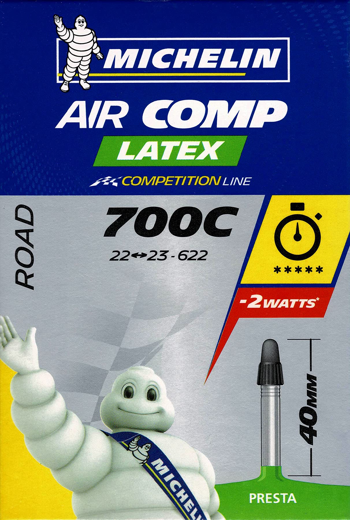 

Michelin Latex Air Comp A1 FV 40 Part Number 2057010027006 700x22/23C Tube,