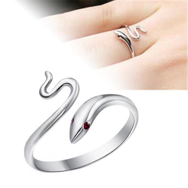 Anello da festa con serpente ondulato regolabile per donna, decorazione per gioielli da banchetto