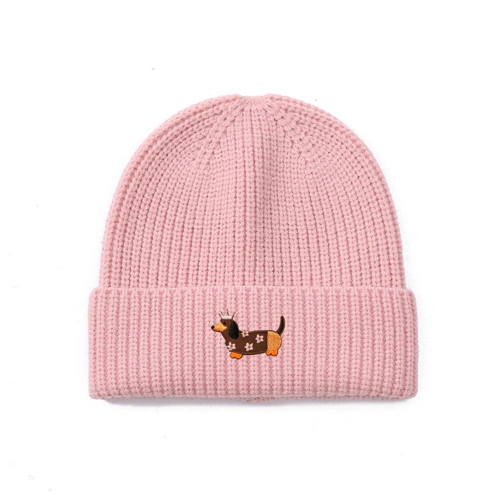 Solid color knitted hat for winter windproof and warm women's woolen hat, versatile dome hat