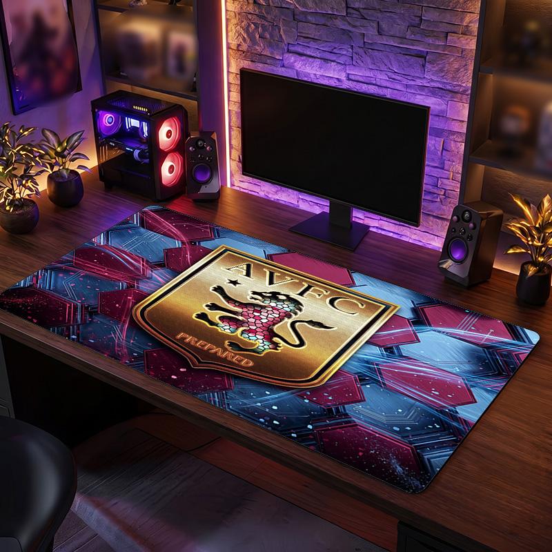 Aston Villa Football Print Large Mouse Pad, Anti-Slip Extended Gaming Desk Mat for Office Home