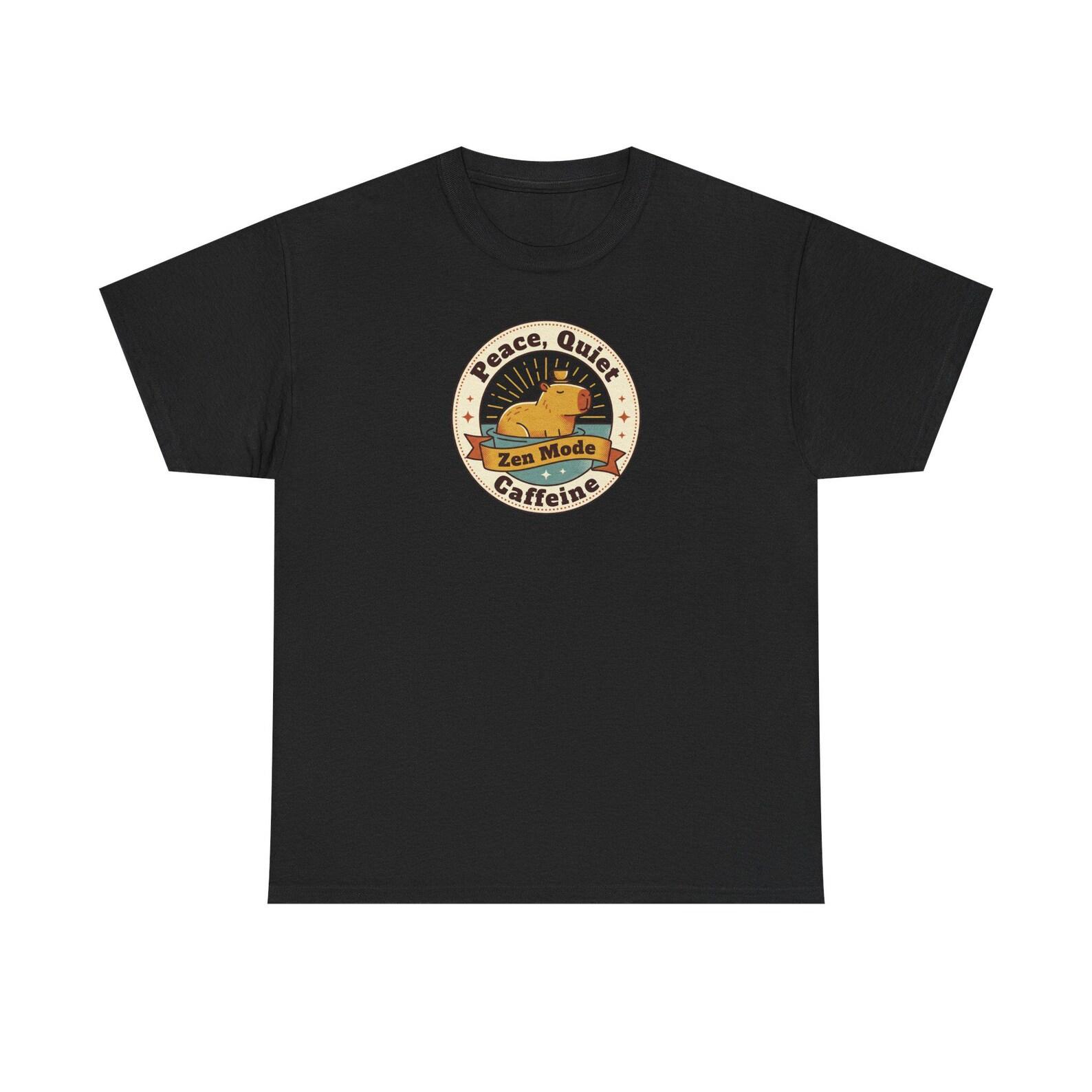 Peace, Quiet, Caffeine duck tee | T-Shirt, Retro Coffee Graphic XL