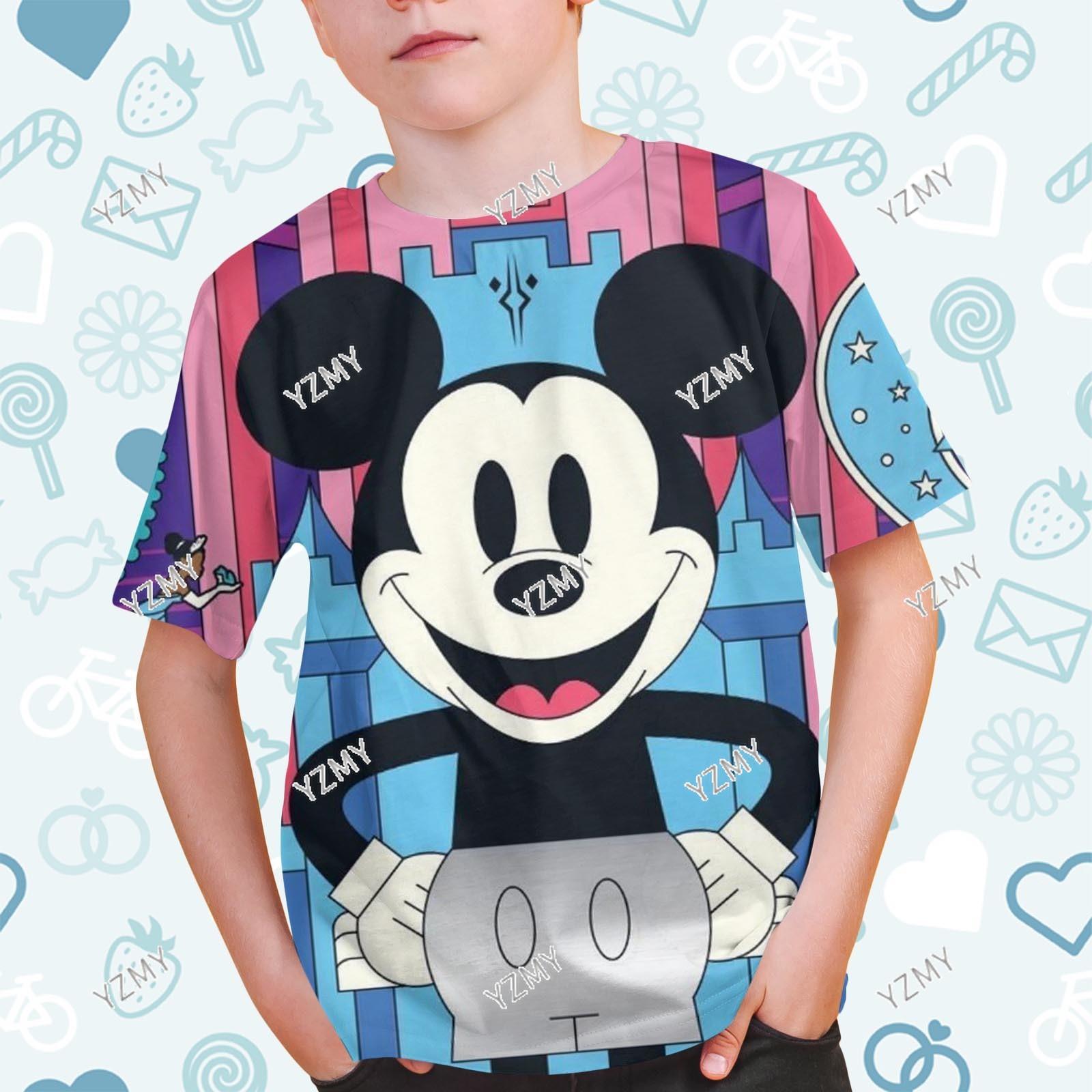 

2024 Summer Disney Mickey Mouse 3d Print Tshirt Boys Girls Casual Style T-Shirt Children Streetwear Tee Tops Cartoon 140 cm