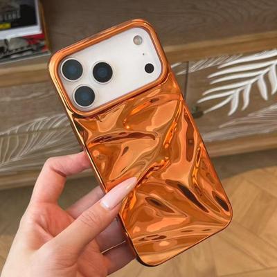 Modne błyszczące etui laserowe z efektem zmarszczek i błyskotkami do iPhone 17 16 15 14 13 12 11 Pro Max Plus Osłona zderzaka o fakturze meteorytu