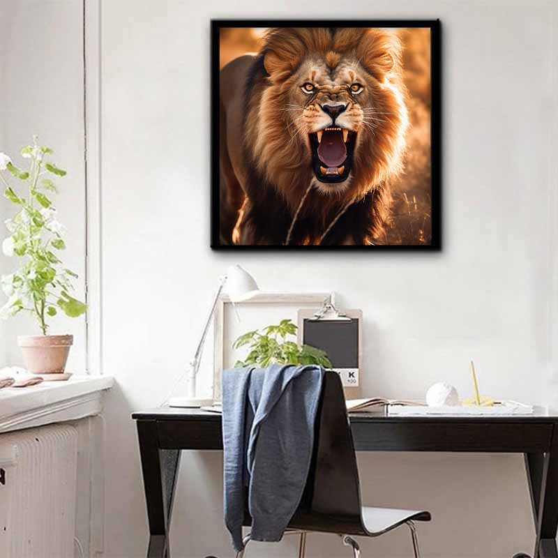 New Arrival 5D DIY Full Circle Diamond Painting "Lion" Embroidery Cross Stitch Home Decor Gift