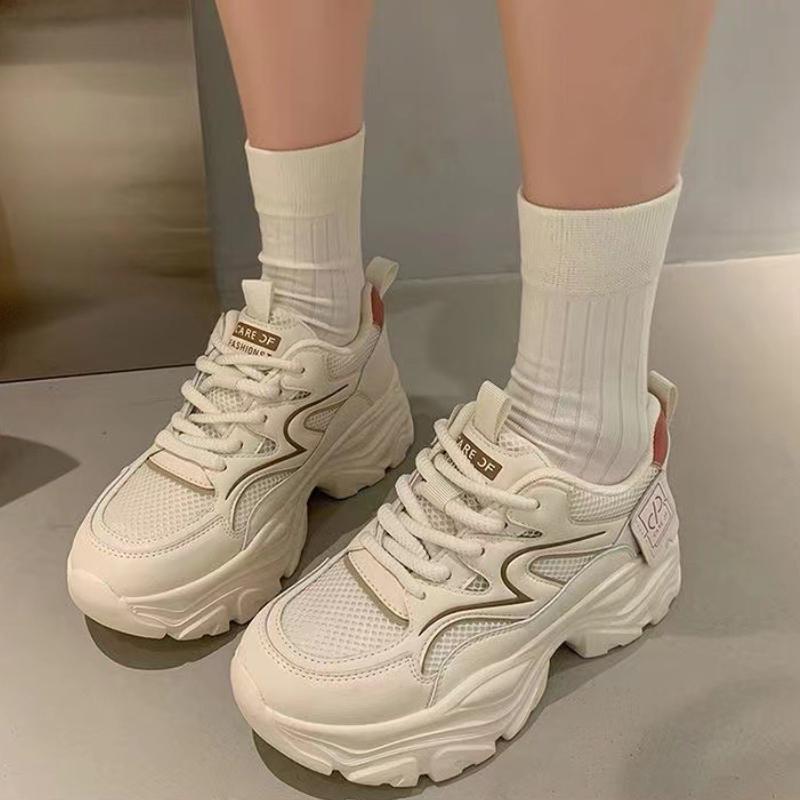 Fashion Trendy Dad Shoes for Women 2024 New Thick Sole Height Increasing Versatile Breathable Casual Sports Shoes Zapatillas De Deporte