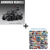 1:36 8-Wheel Conqueror Armored Car Toy Models Metal Diecast Simulation Off-road Cars Pull Back Doors Opened Sound Light Gifts