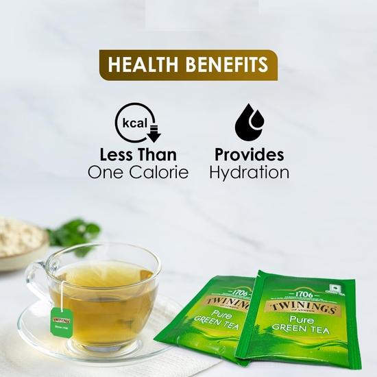 Twinings Ren Grönt Te, 25 Te påsar| Förpackning om 1| Perfekt Balanserad & Uppfriskande Smak| Handplockade Gröna Teblad| Njut av en Varm Kopp Te