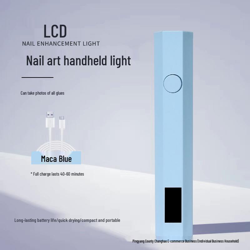 Portable Nail Art UV Lamp with Display Screen - Handheld Light for Photo-curing, Non-Blackening