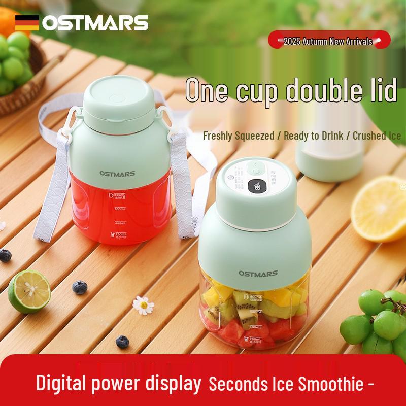 OSTMARS Portable Rechargeable Juicer Cup - Automatic Fresh Juice Maker Pink Single Cup 1100ml
