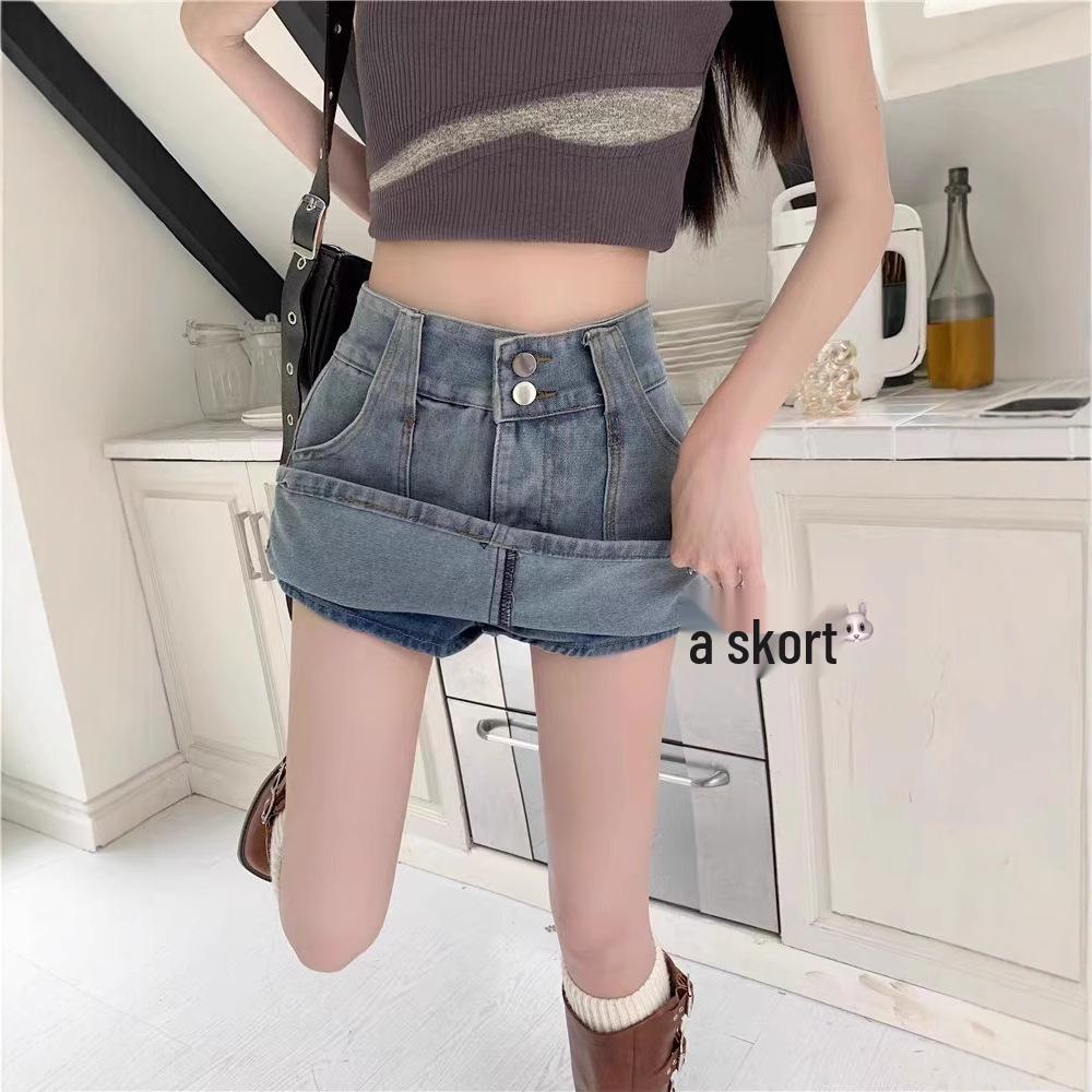 Spicy Girl Retro High-Waist Denim Midi Skirt: Summer 2025 Slimming A-Line Bodycon for Women