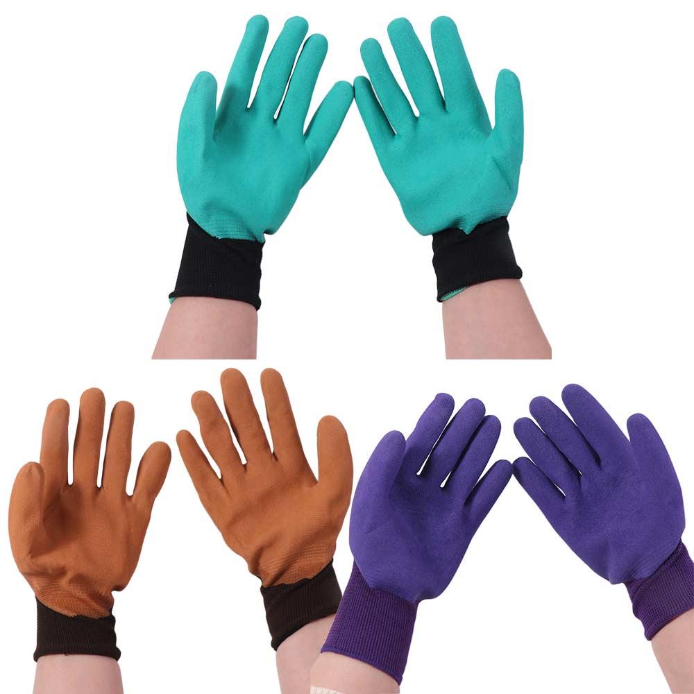 4Pairs Prick-proof Design Gardening Gloves Latex Material Protective Gloves  Outdoor Use