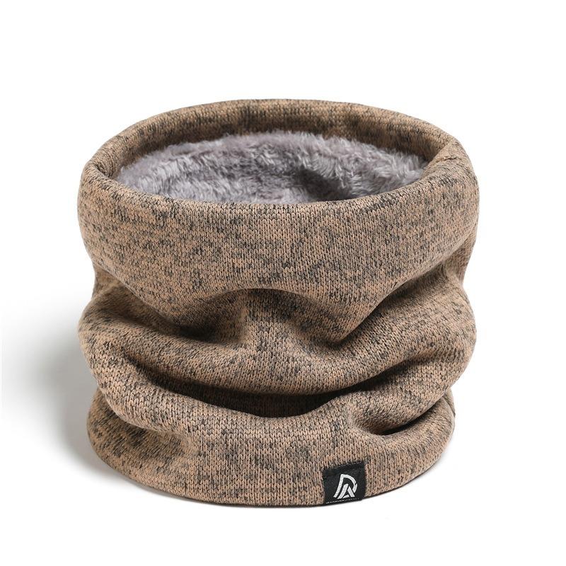 Unisex Solid Color Double Layer Warm Neck Scarf For Autumn Winter