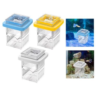 Transparente Fischzuchtbox Quadratisch Abnehmbar Aquarium Züchter Futterspender Klarer Rahmen Schwimmende Fischbrutanstalt Inkubator Zuchtbox