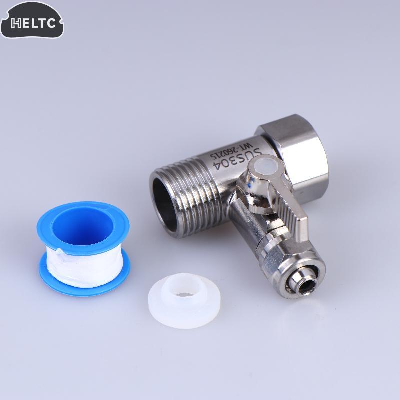 Water Filter Adapter 1/2 To 1/4 3/8 With Shut Off Tee Ball Valve Reliable Connection for RO System Home Kitchen